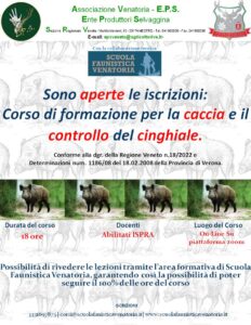 Corso caccia e controllo del cinghiale