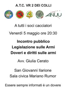 Incontro: diritti e doveri sulle armi