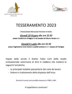 Tesseramento Beccacciai Veronesi 2023