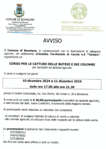 ATC VR5 - comune di Bovolone - corso catture nutrie e colombi