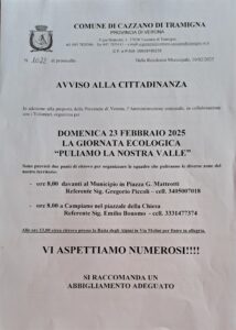 Cazzano di Tramigna giornata ecologica 2025