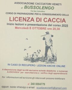 Abilitazione venatoria corso associazione ACV Bussolengo