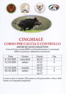 Corso cinghiale 2025 Apeav