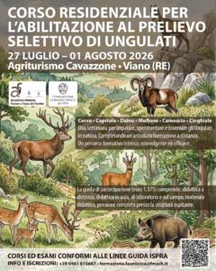 Corso abilitazione selezione ungulati RE 27 luglio - 01 agosto 2026
